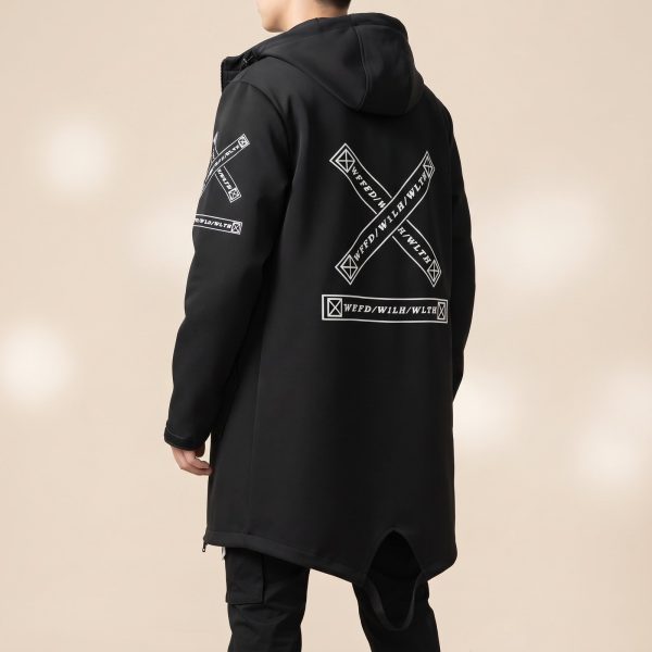 Veste à capuche streetwear japonaise à croix