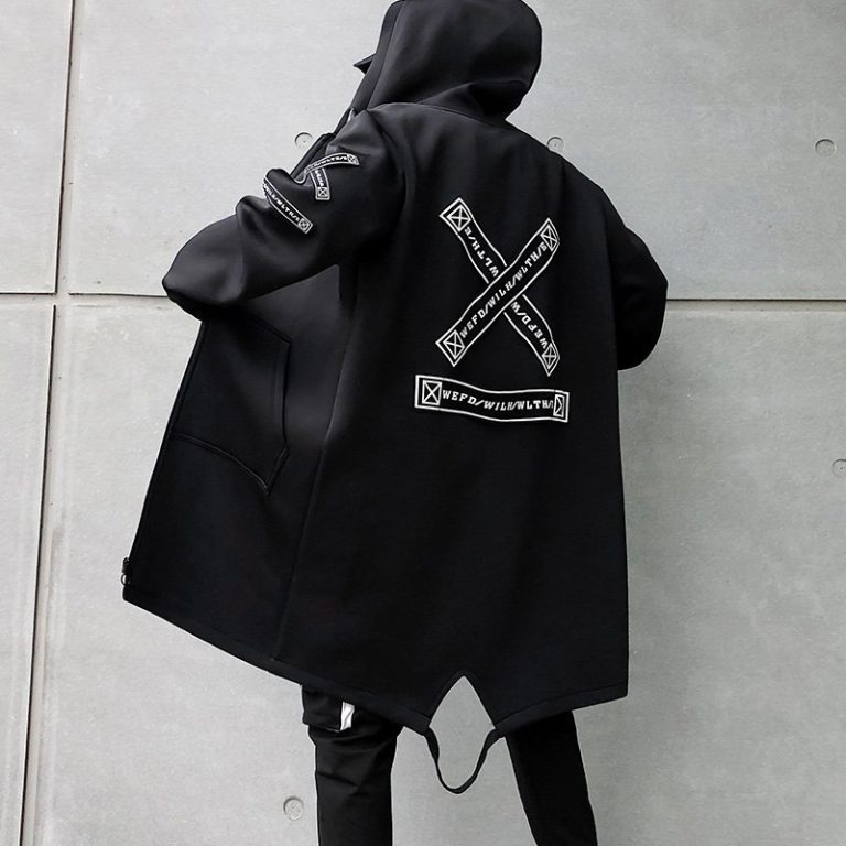 Veste-a-capuche-streetwear-japonaise-a-imprimes-en-croix-au-dos-picture-1