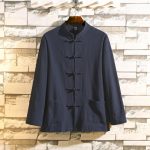 Veste-col-mao-homme-a-manches-longues-avec-brandebourgs-et-poches-plaquees-picture-1