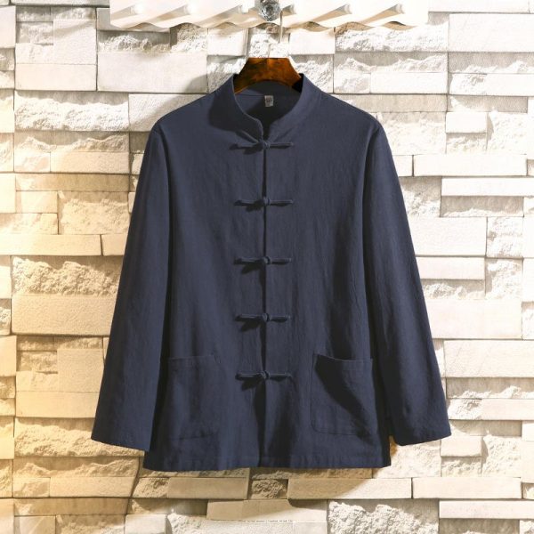 Veste col mao homme à brandebourgs