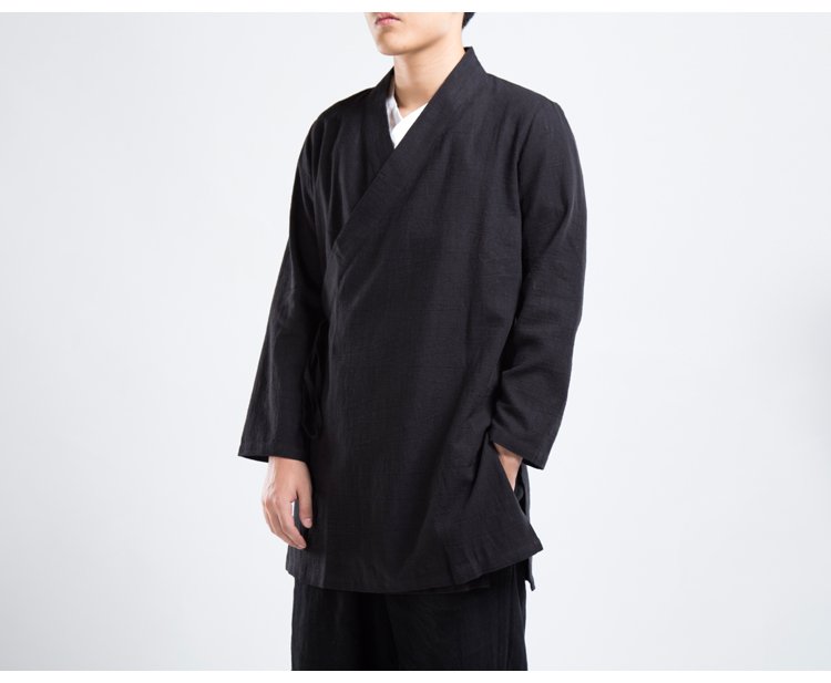 Veste-de-meditation-croisee-coton-lin-style-traditionnel-japonais-picture-11