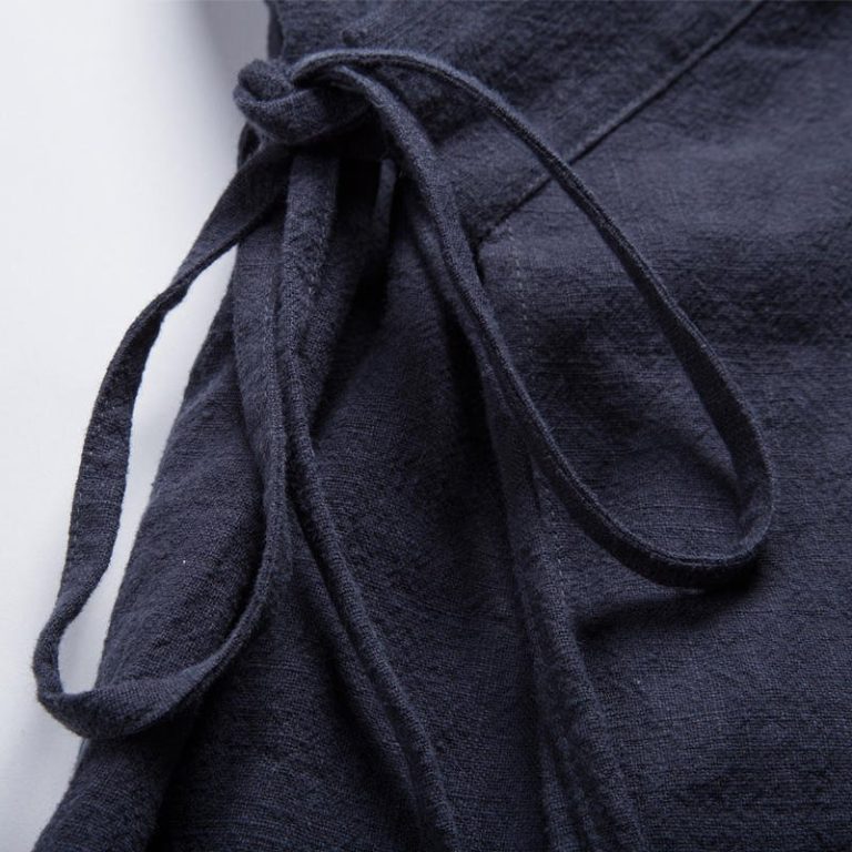 Veste-de-meditation-croisee-coton-lin-style-traditionnel-japonais-picture-2