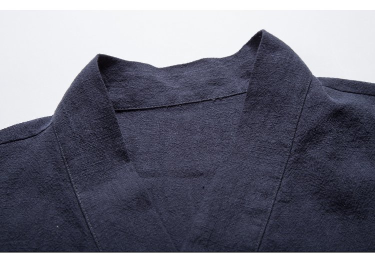 Veste-de-meditation-croisee-coton-lin-style-traditionnel-japonais-picture-7