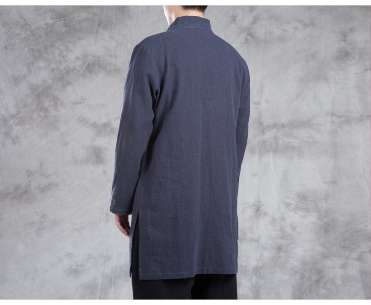 Veste-de-meditation-croisee-coton-lin-style-traditionnel-japonais-picture-9