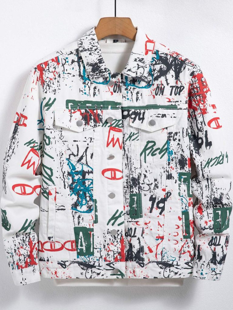 Veste-en-jean-blanc-a-imprime-graffiti-multicolore-style-street-art-picture-1