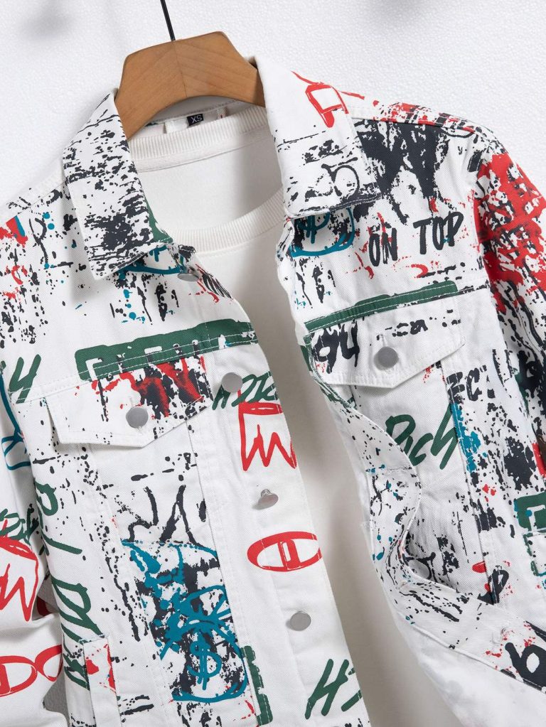 Veste-en-jean-blanc-a-imprime-graffiti-multicolore-style-street-art-picture-3