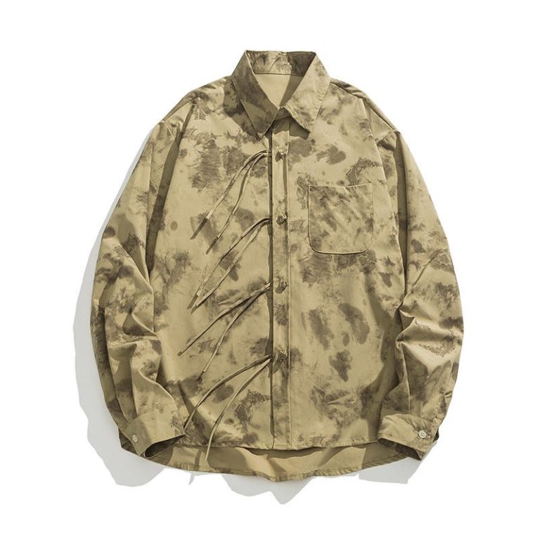 Veste-surchemise-homme-style-chinois-a-motif-tie-dye-et-cordons-picture-7