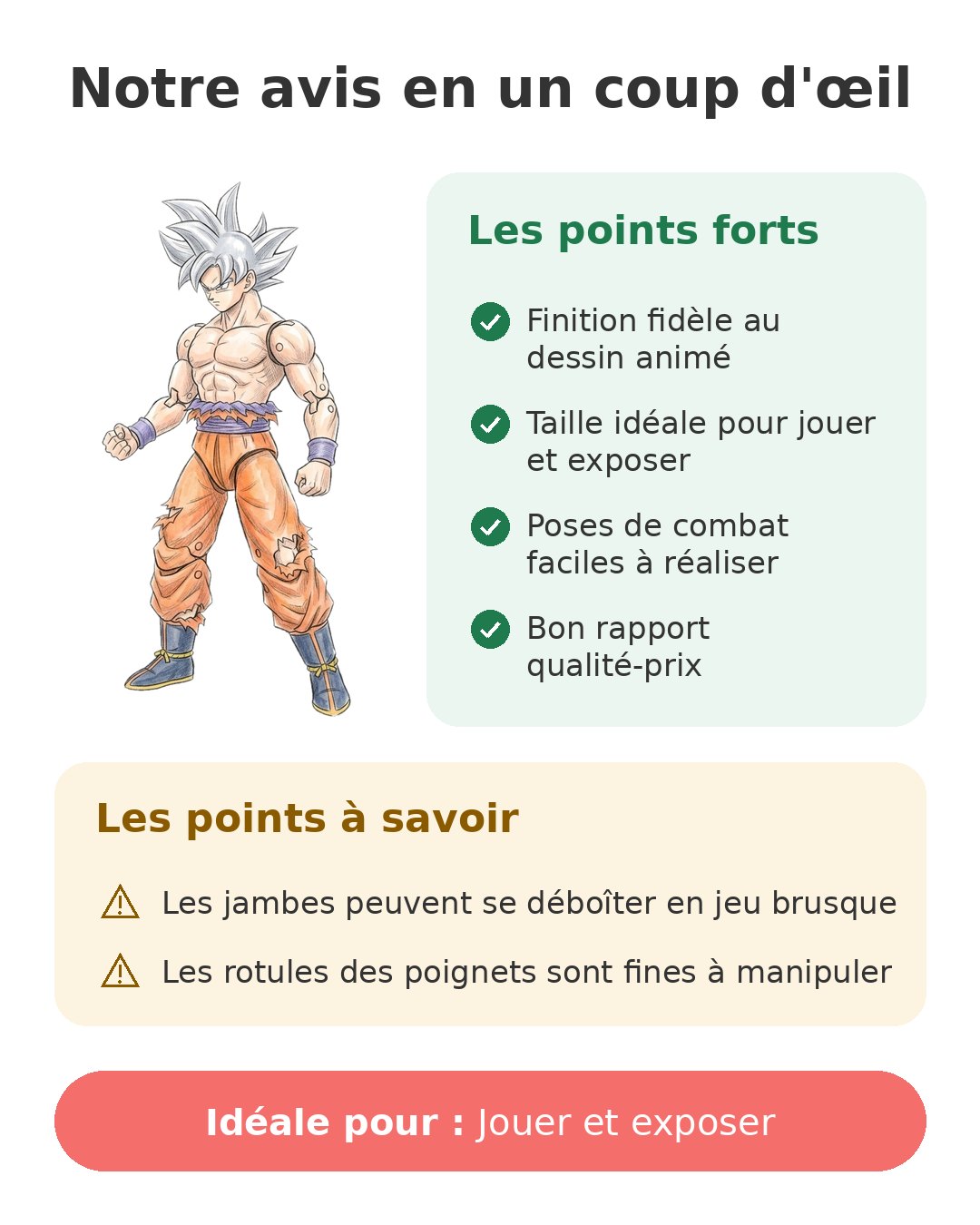 Notre avis en un coup d'œil sur Goku Ultra Instinct