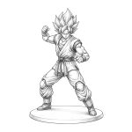 Vignette figurines dragon ball blanc