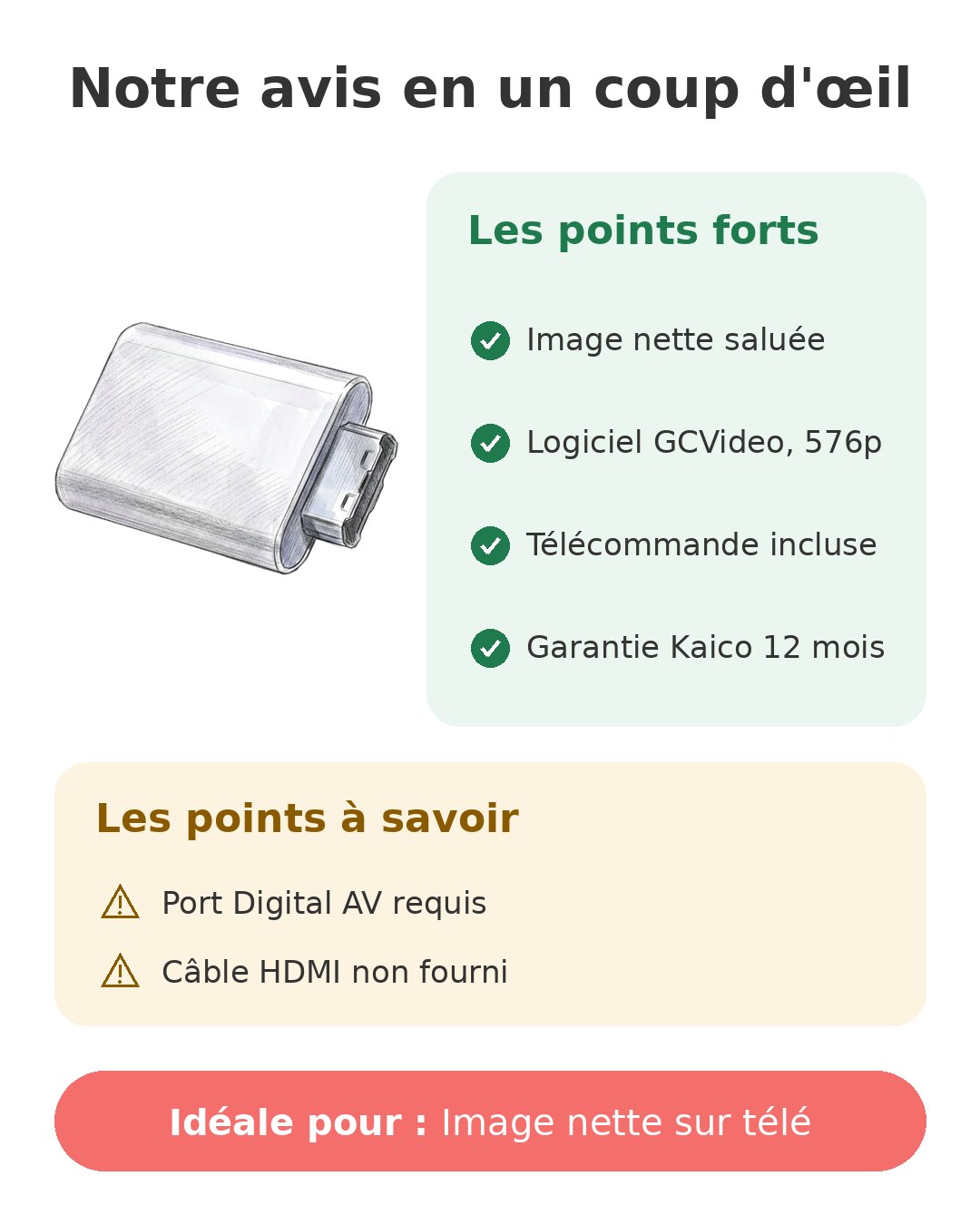 Notre avis en un coup d'œil sur Adaptateur HDMI Kaico