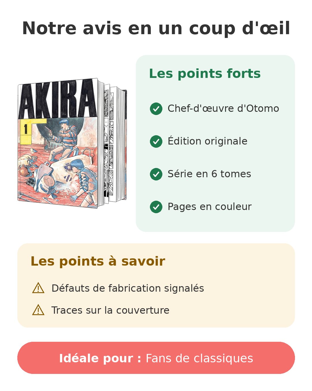 Notre avis en un coup d'œil sur Akira tome 1