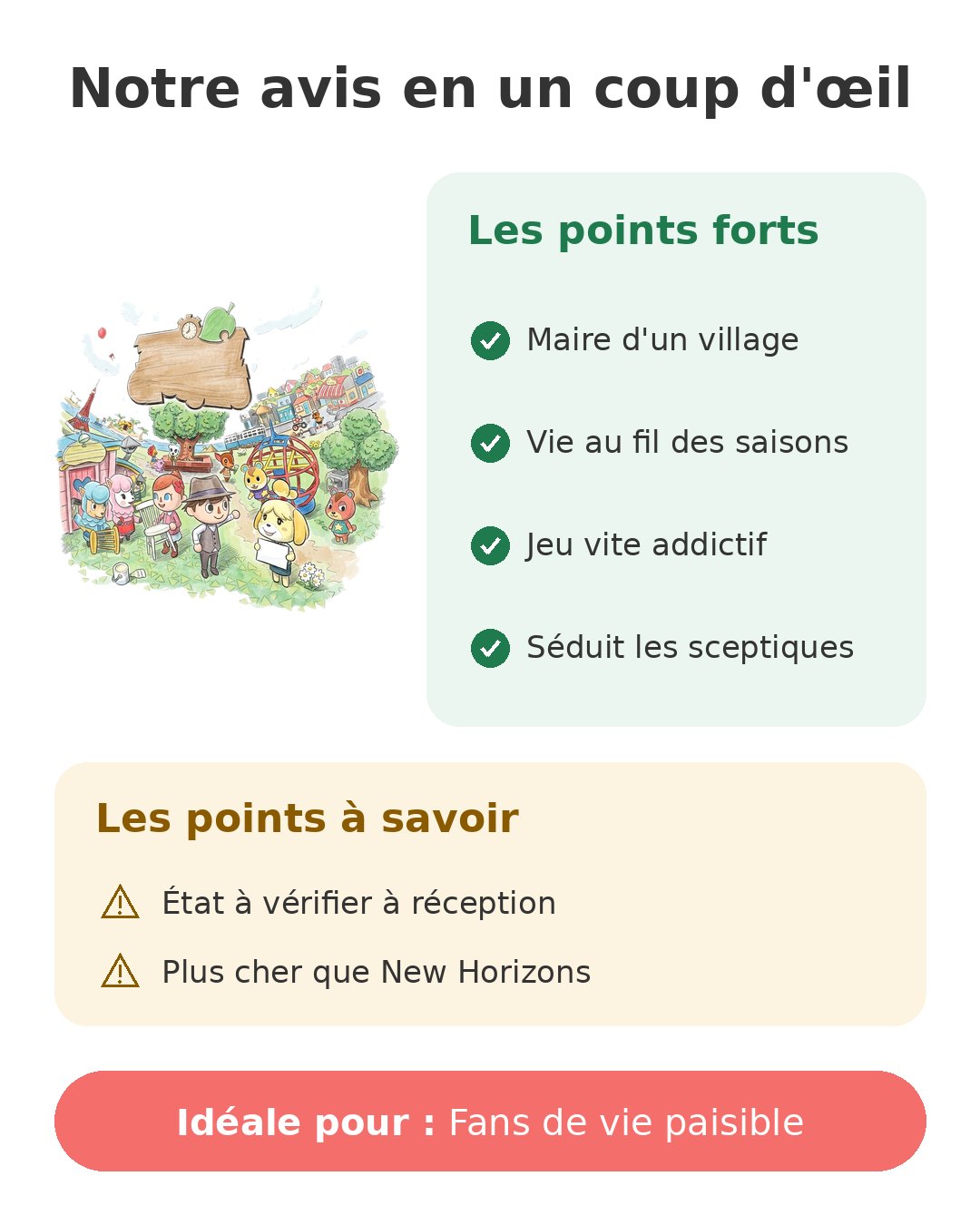 Notre avis en un coup d'œil sur Animal Crossing 3DS