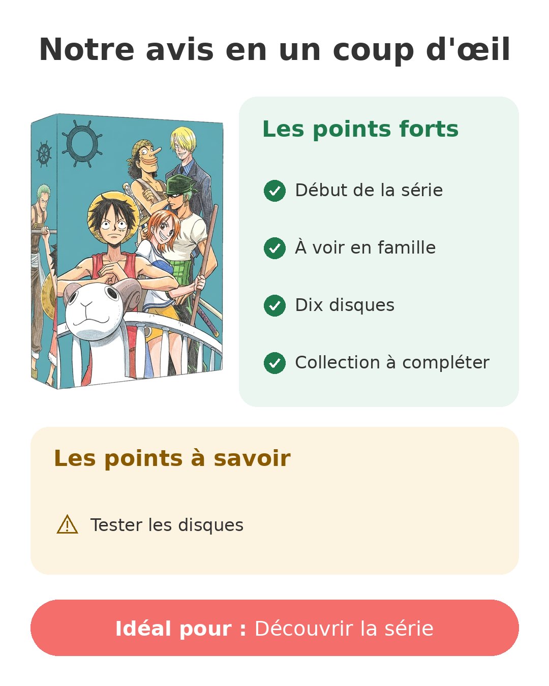 Notre avis en un coup d'œil sur One Piece volume 1