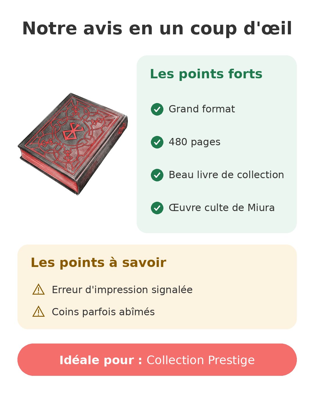 Notre avis en un coup d'œil sur Berserk Prestige T2