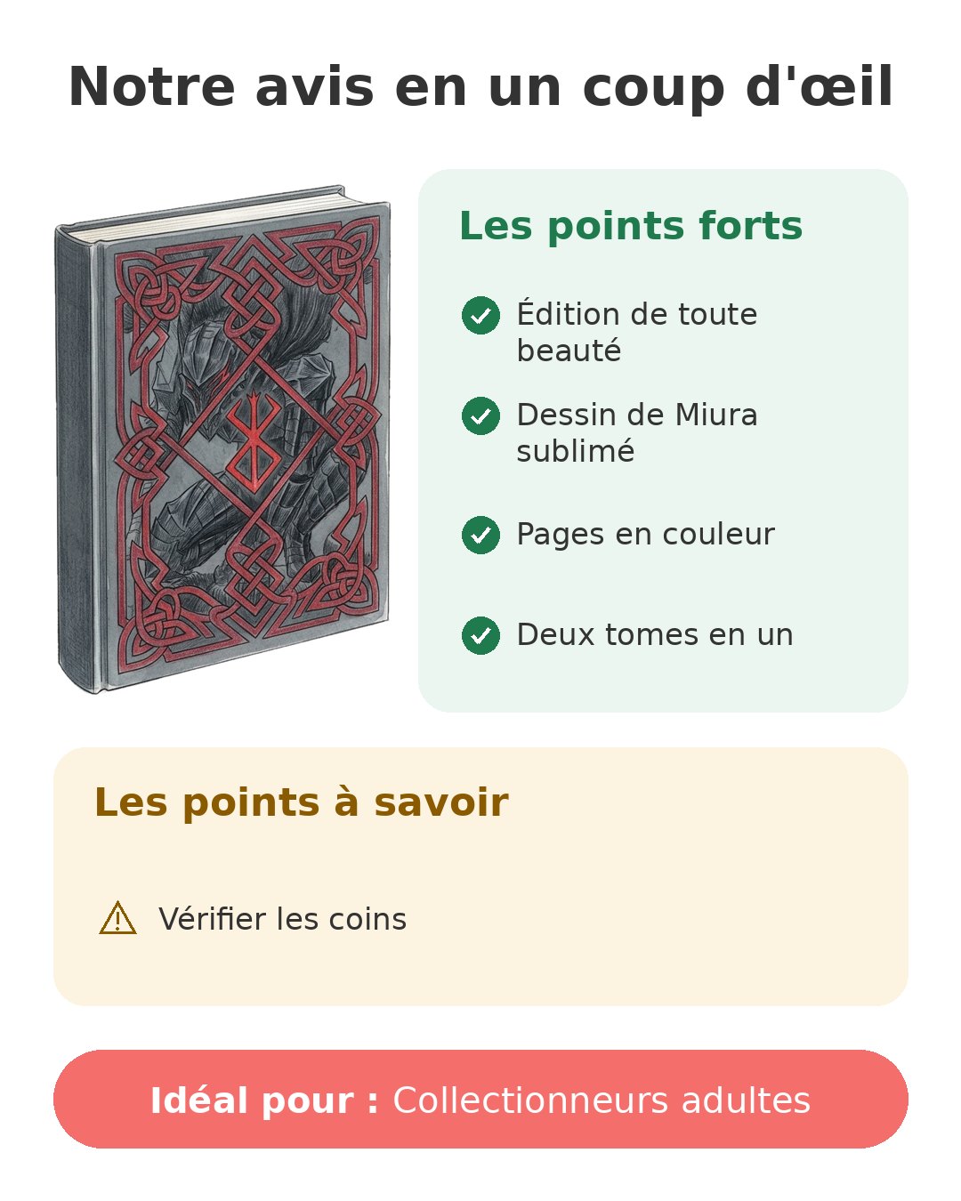 Notre avis en un coup d'œil sur Berserk Prestige T3
