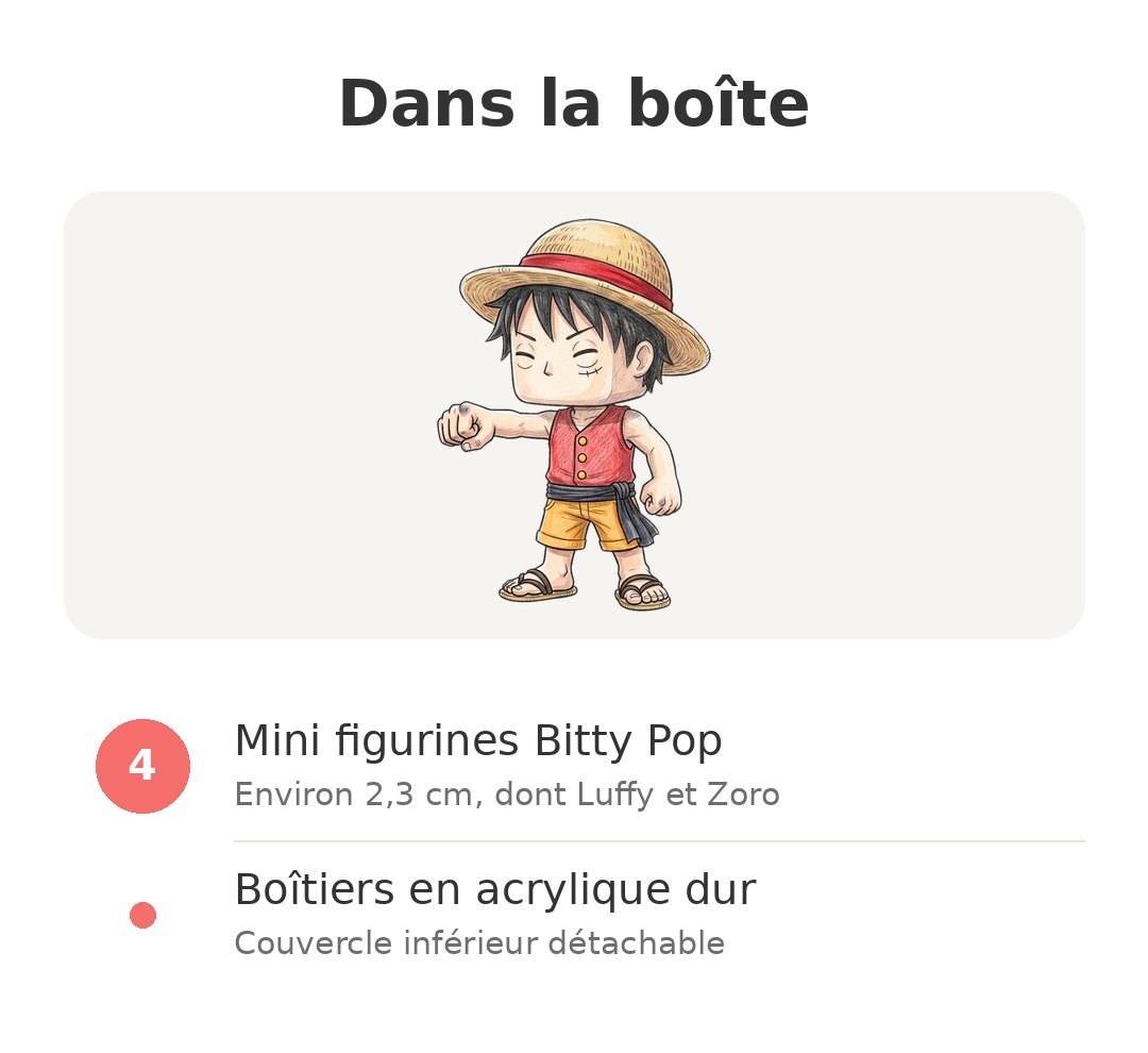 Contenu de la boîte : Bitty Pop One Piece x4
