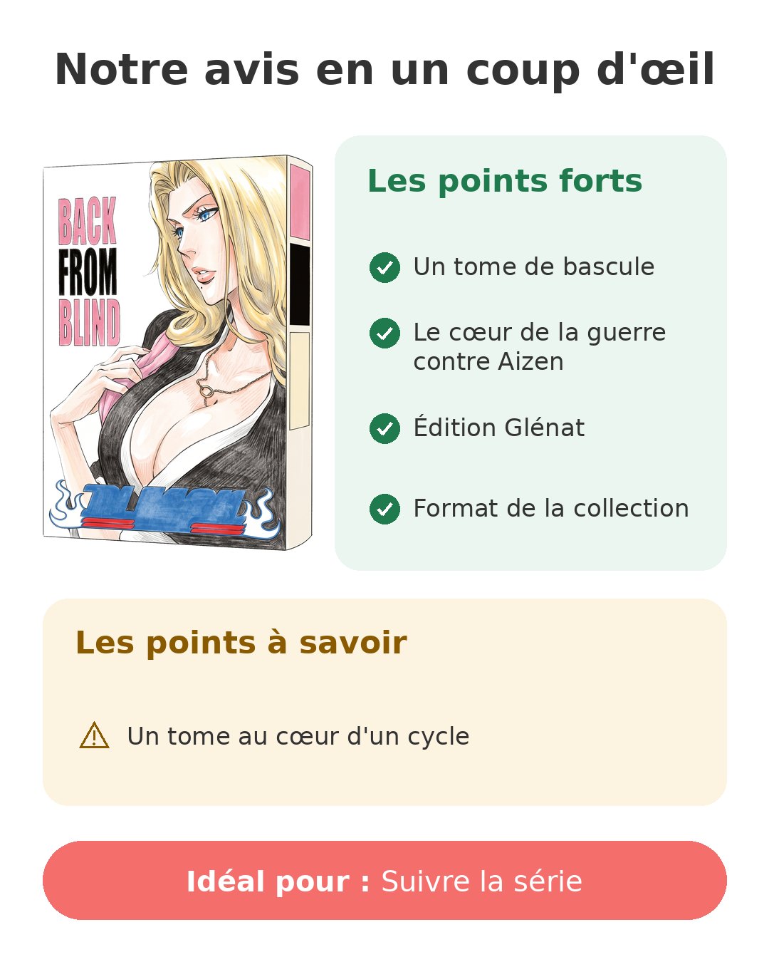 Bleach - Tome 46 Notre avis en un coup d'œil sur Bleach T46