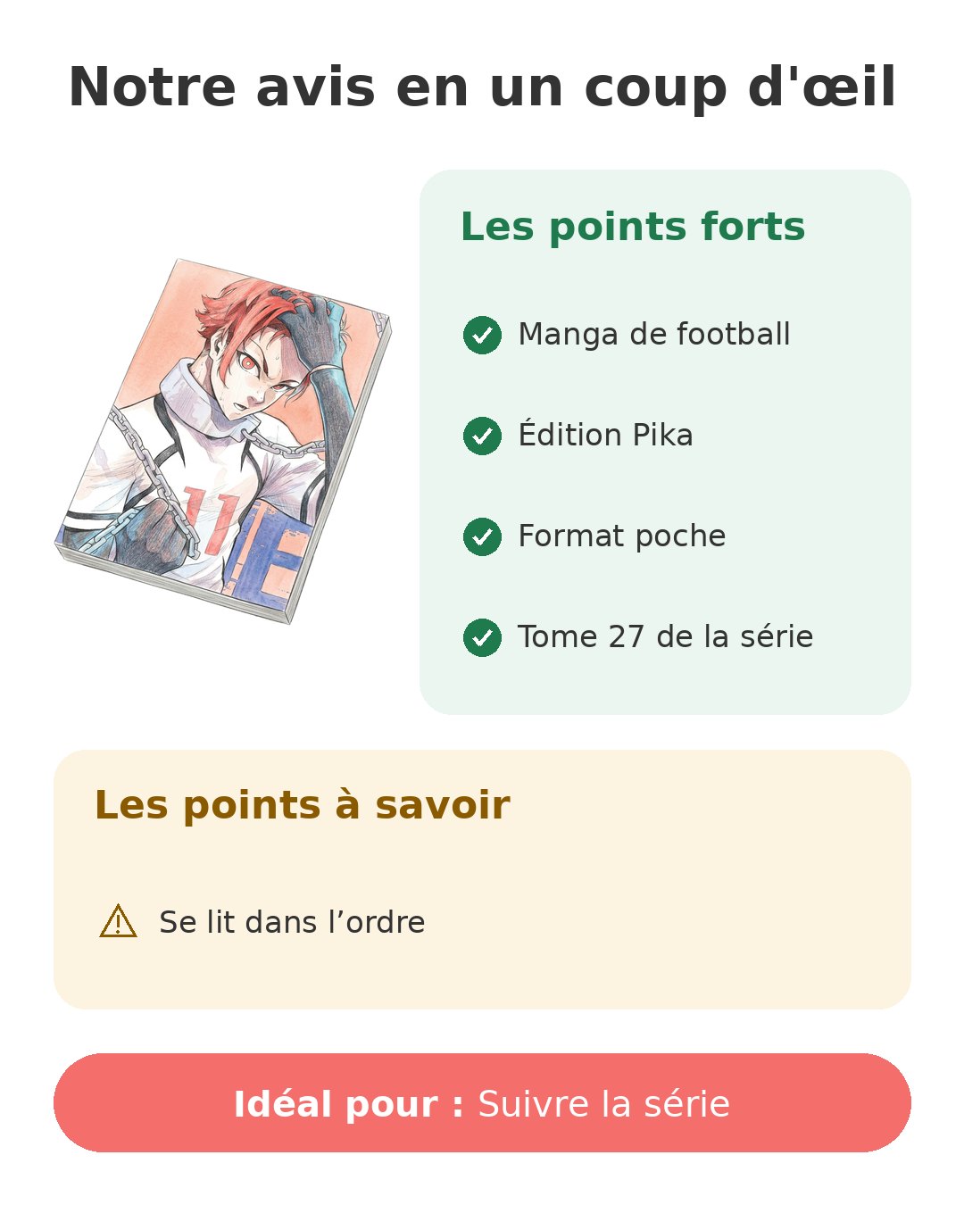 Notre avis en un coup d'œil sur Blue Lock T27