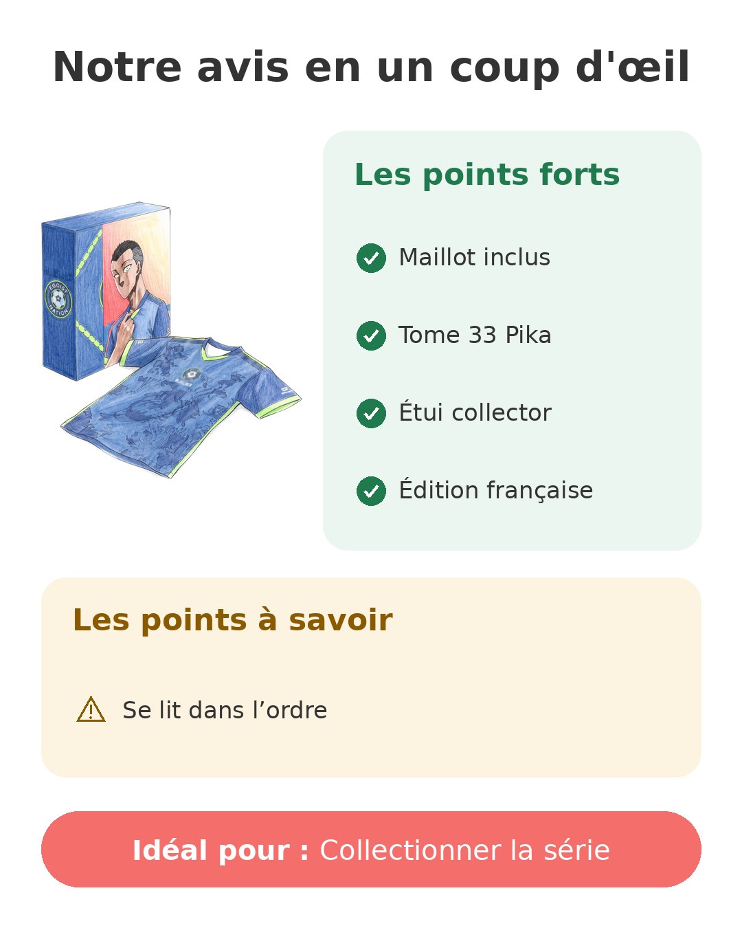 Notre avis en un coup d'œil sur Blue Lock T33 collector