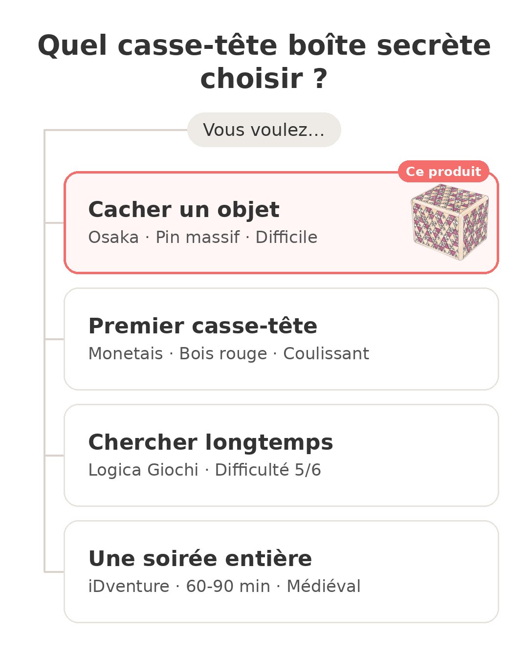 Quel modèle choisir : Boîte secrète Osaka et ses concurrents