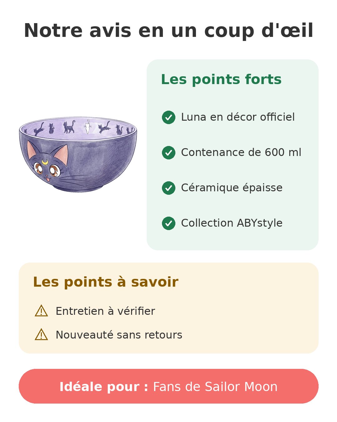 Notre avis en un coup d'œil sur Bol Luna Sailor Moon