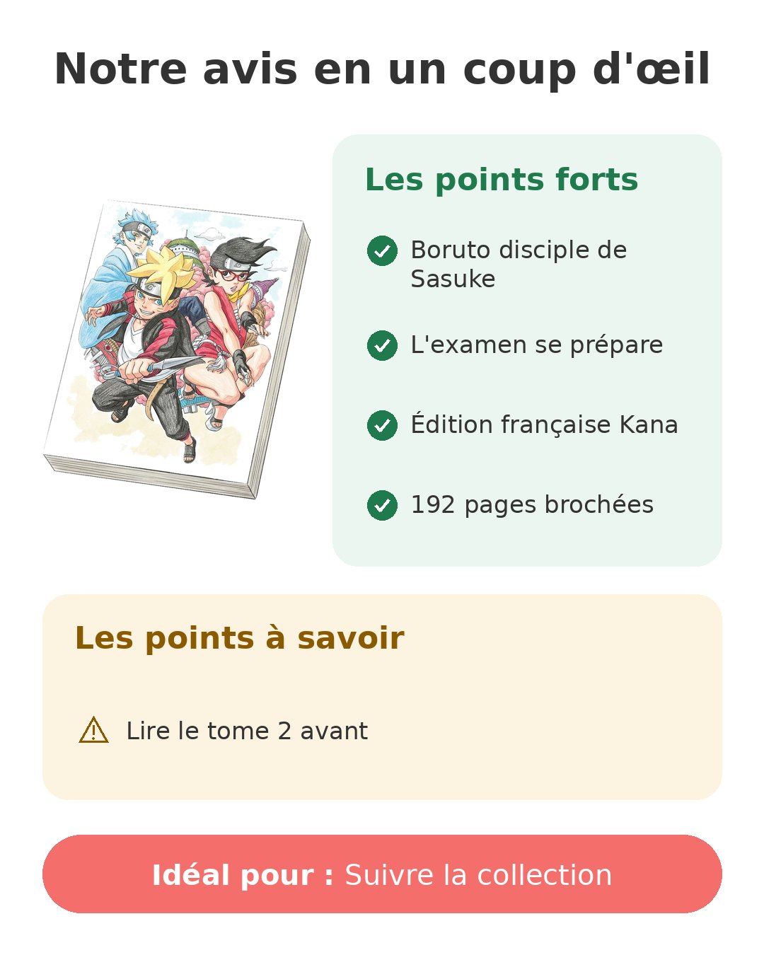Notre avis en un coup d'œil sur Boruto T3