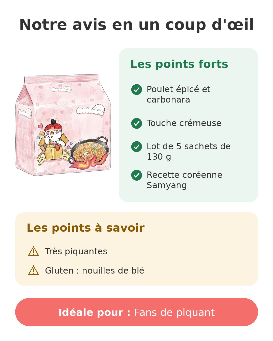 Nouilles Buldak Carbonara lot de 5 Notre avis en un coup d'œil sur Buldak Carbonara x5