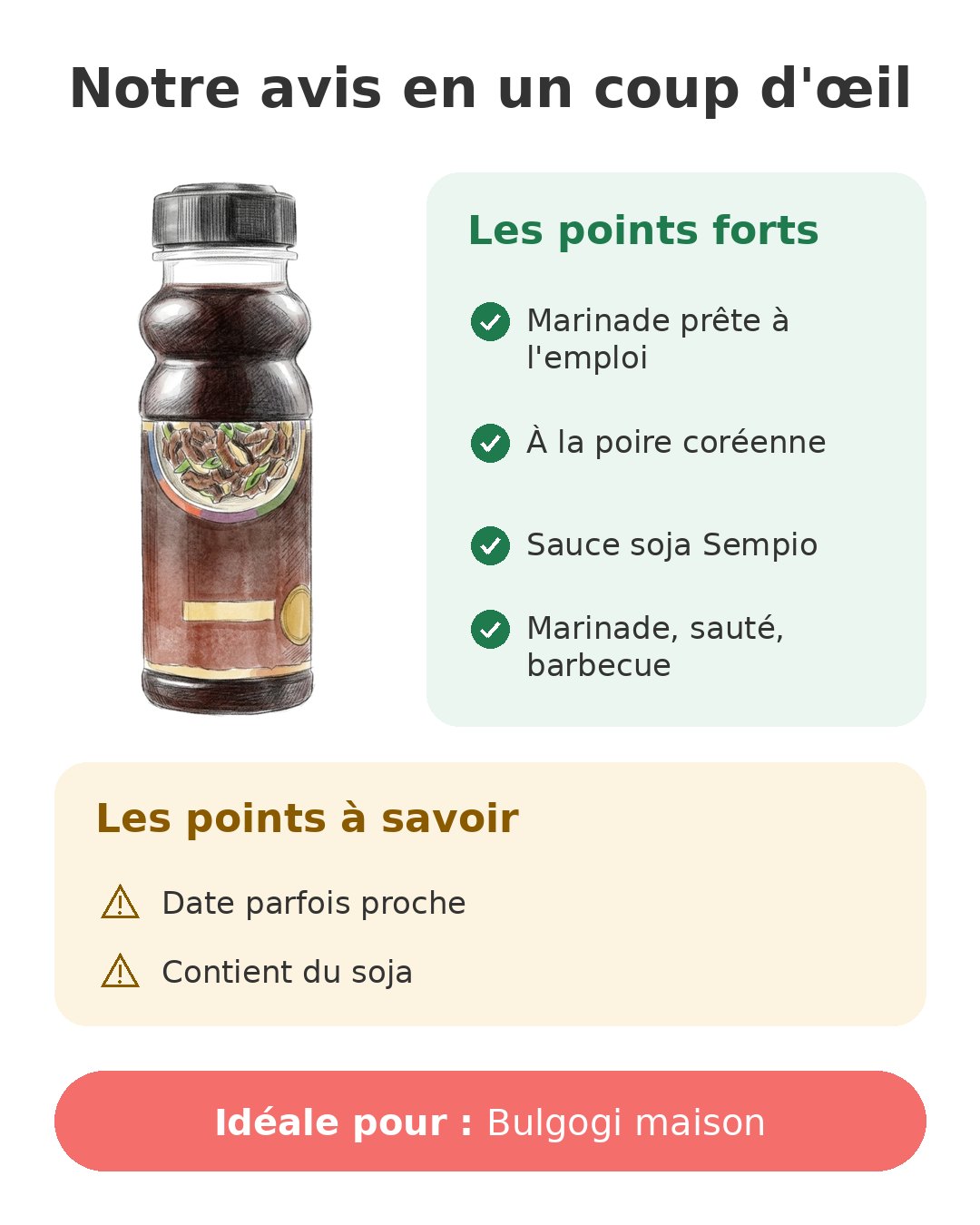 Notre avis en un coup d'œil sur Sauce bulgogi Sempio