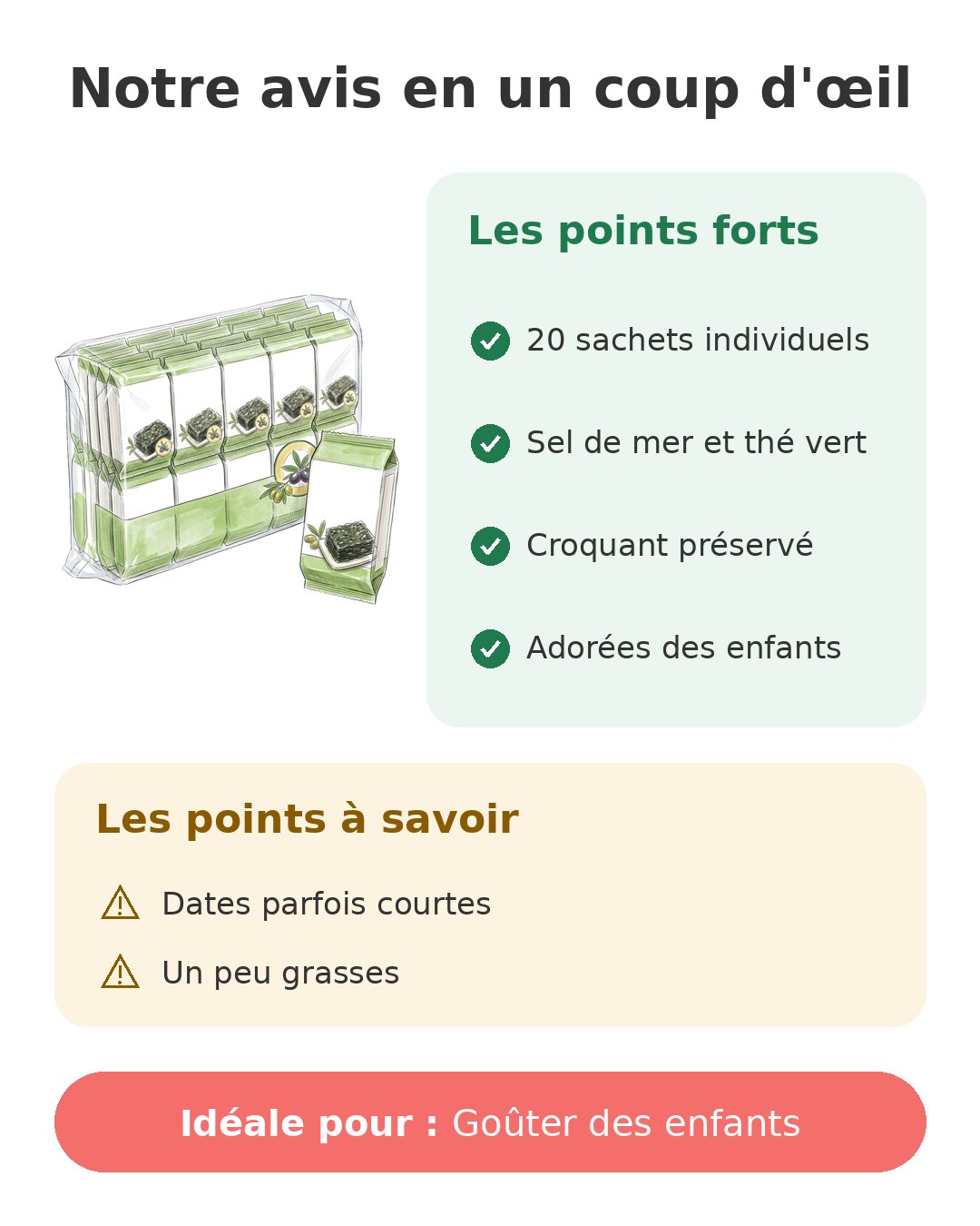 Notre avis en un coup d'œil sur Chips d'algues Daechun