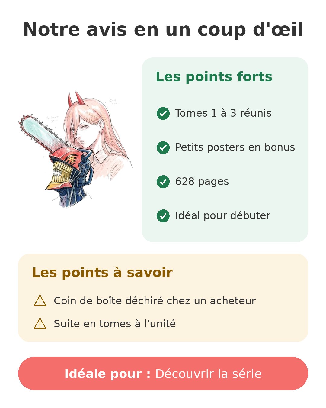 Notre avis en un coup d'œil sur Coffret Chainsaw Man
