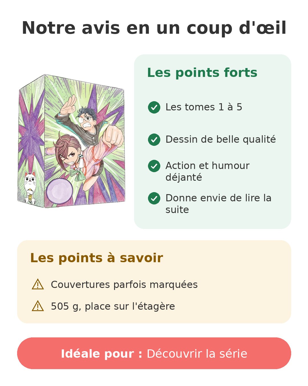 Notre avis en un coup d'œil sur Coffret Dandadan T1-5