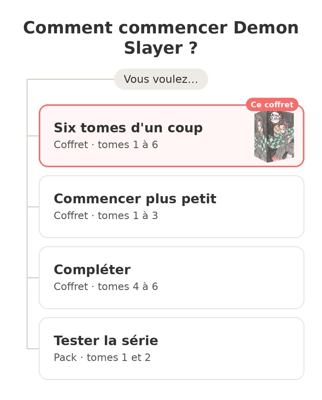 Quel modèle choisir : Coffret Demon Slayer 1 et ses concurrents