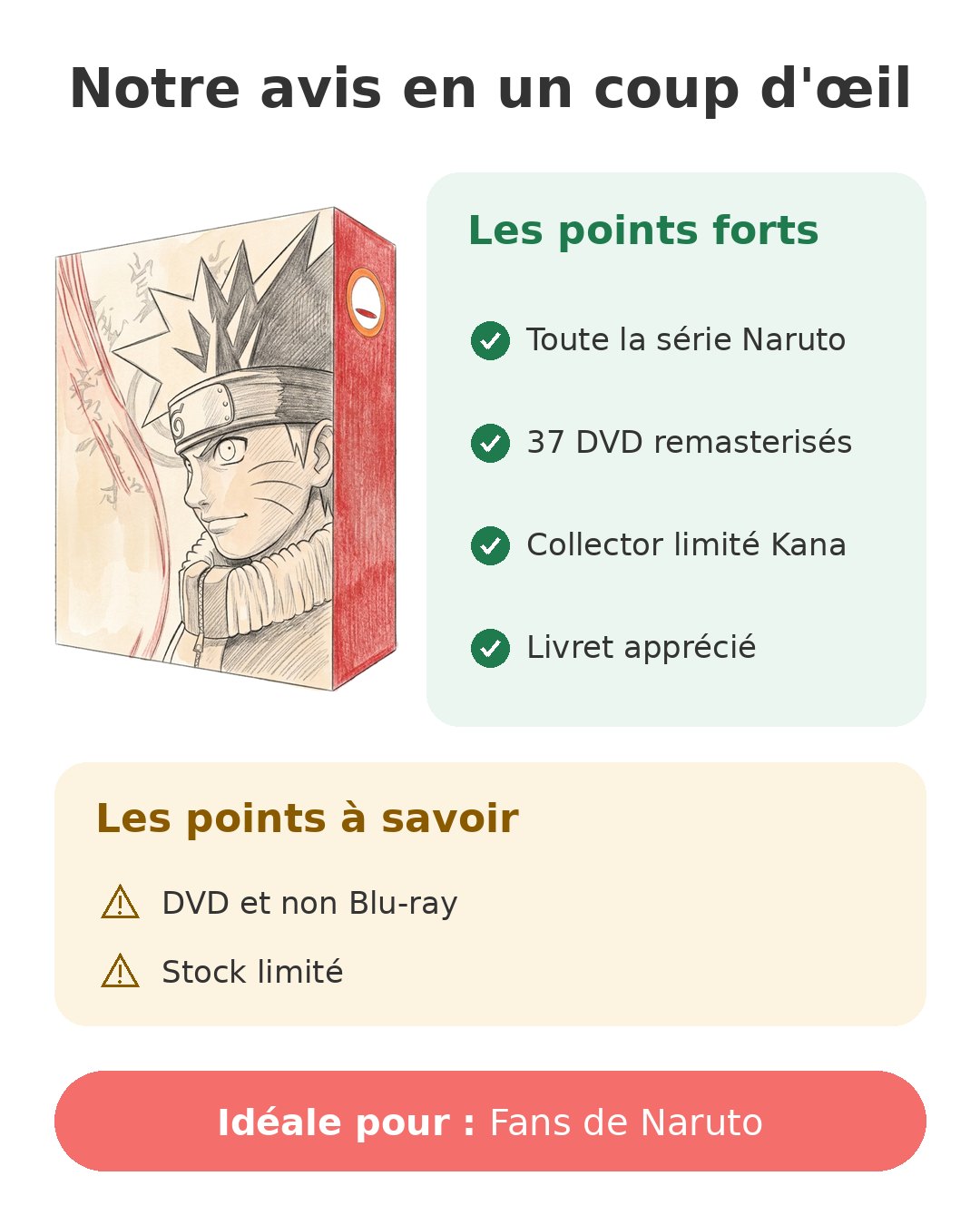 Notre avis en un coup d'œil sur Coffret Naruto 37 DVD