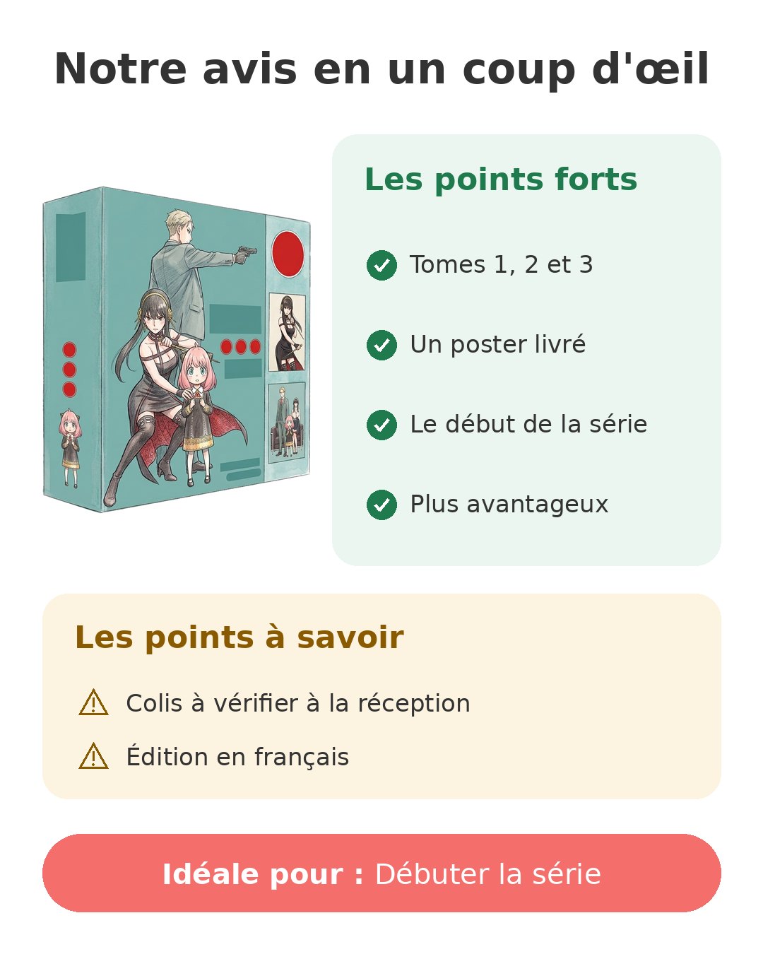 Notre avis en un coup d'œil sur Coffret Spy x Family