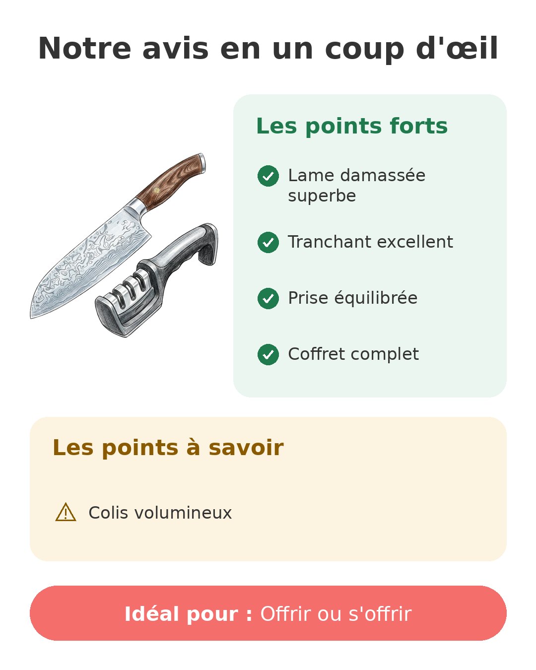 Notre avis en un coup d'œil sur Santoku INTIGNIS