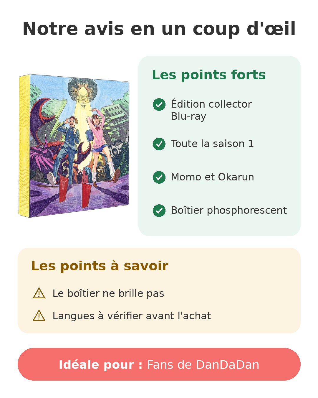 Notre avis en un coup d'œil sur DanDaDan collector