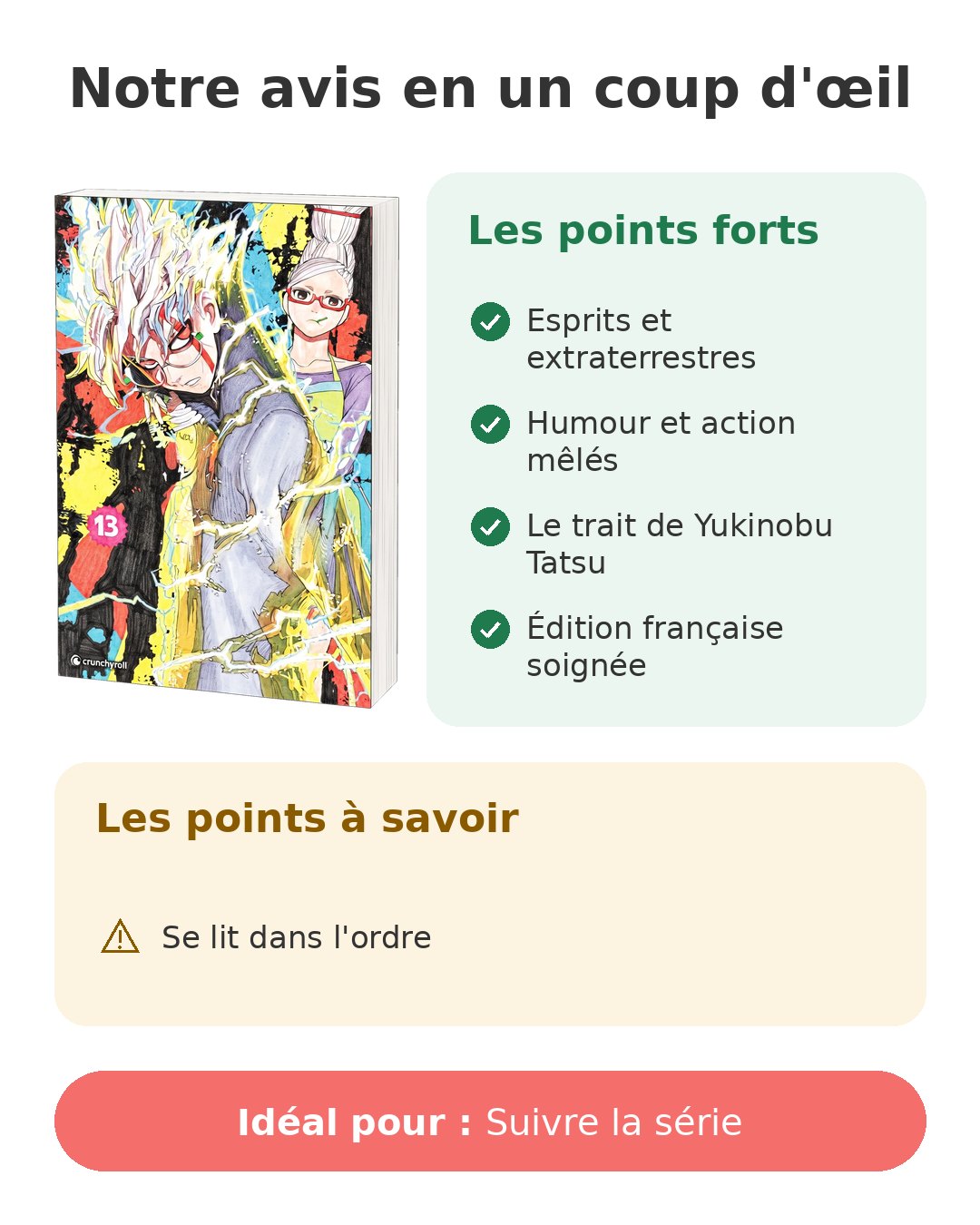 Notre avis en un coup d'œil sur Dandadan T13