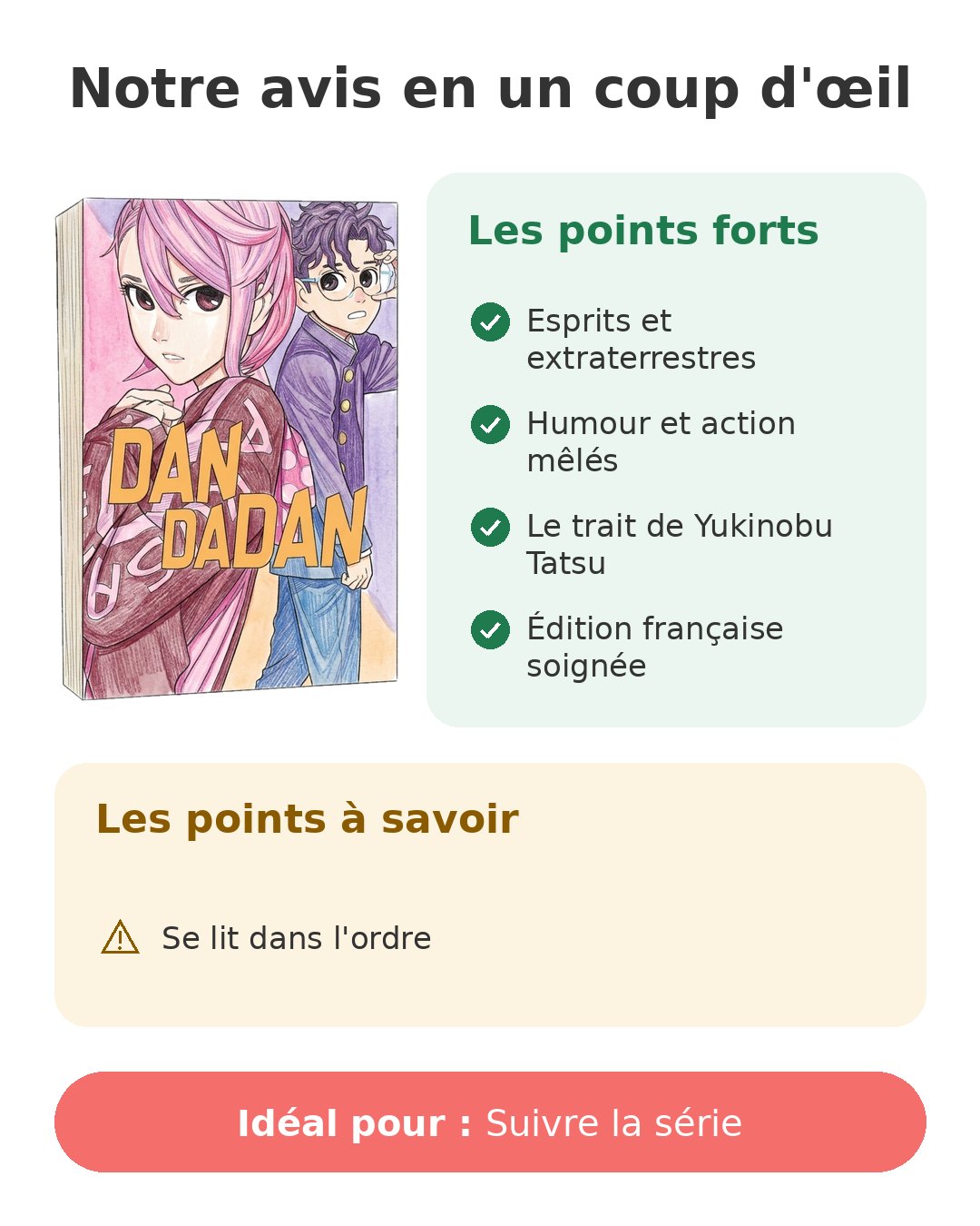Dandadan - Tome 3 Notre avis en un coup d'œil sur Dandadan T3