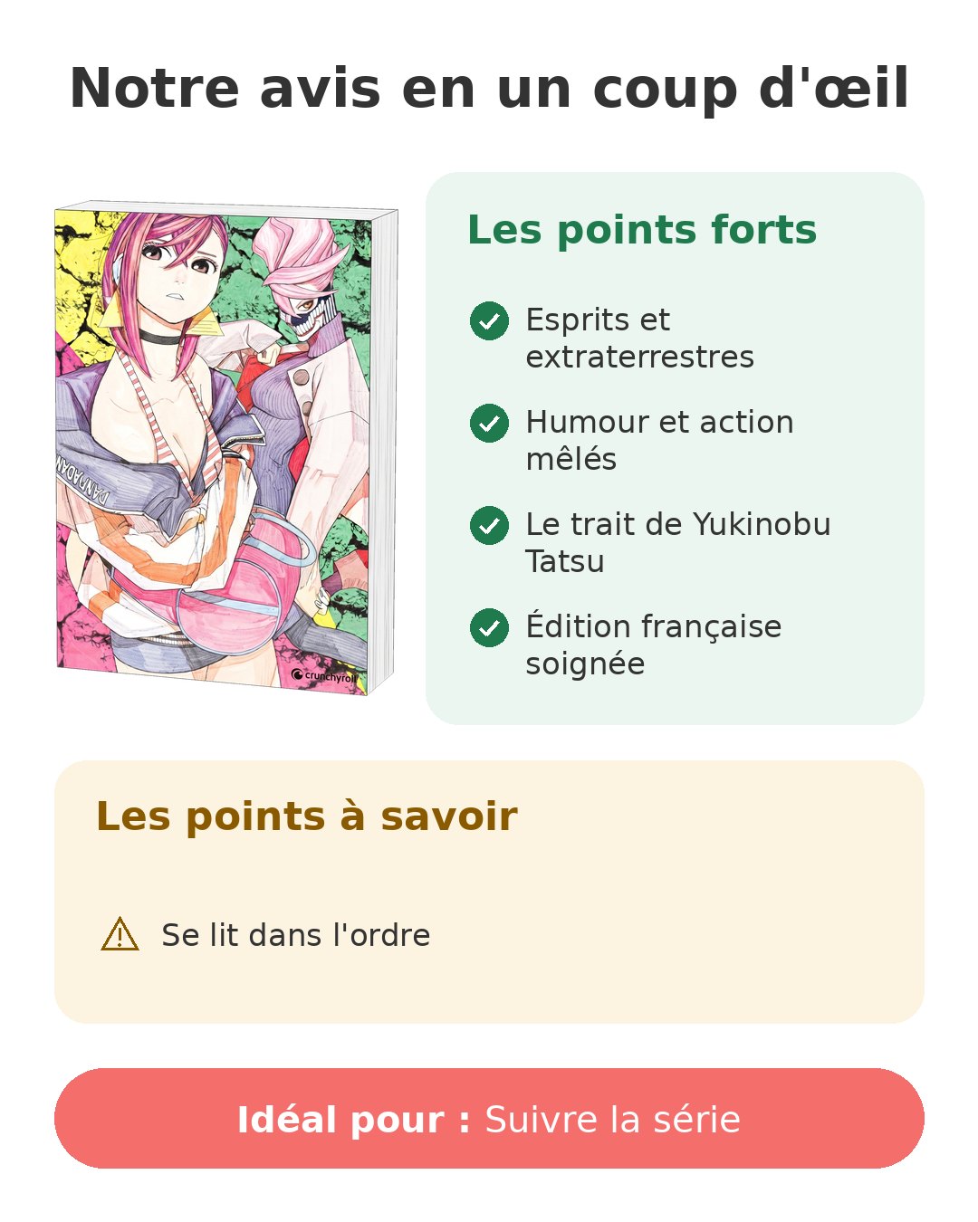 Notre avis en un coup d'œil sur Dandadan T8