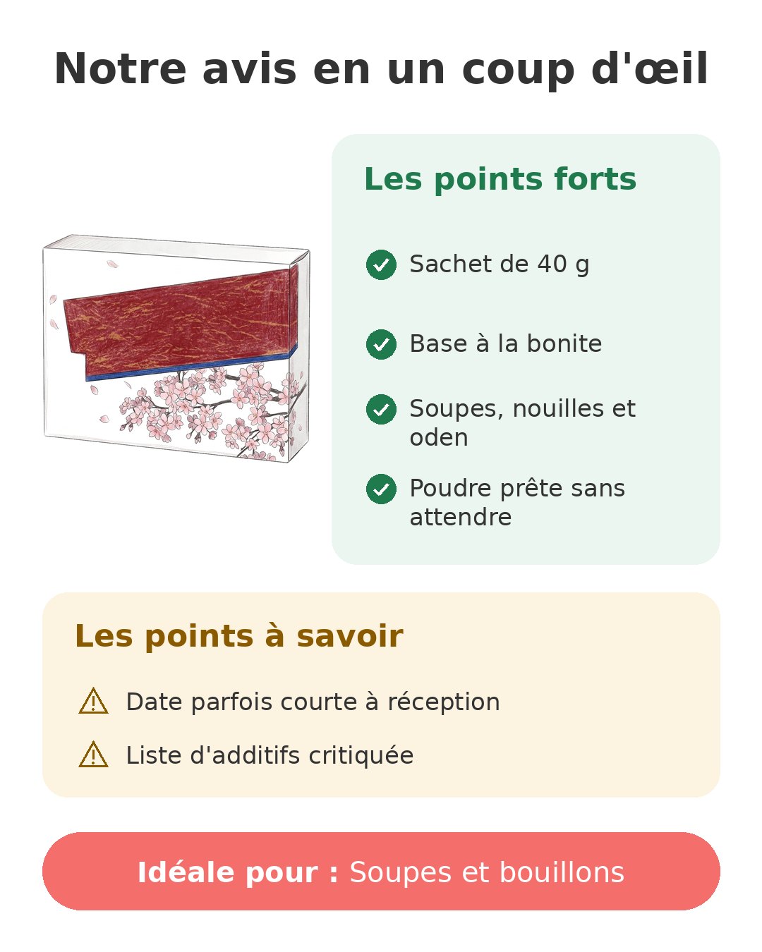 Dashi japonais en poudre Shimaya 40 g Notre avis en un coup d'œil sur Dashi Shimaya 40 g