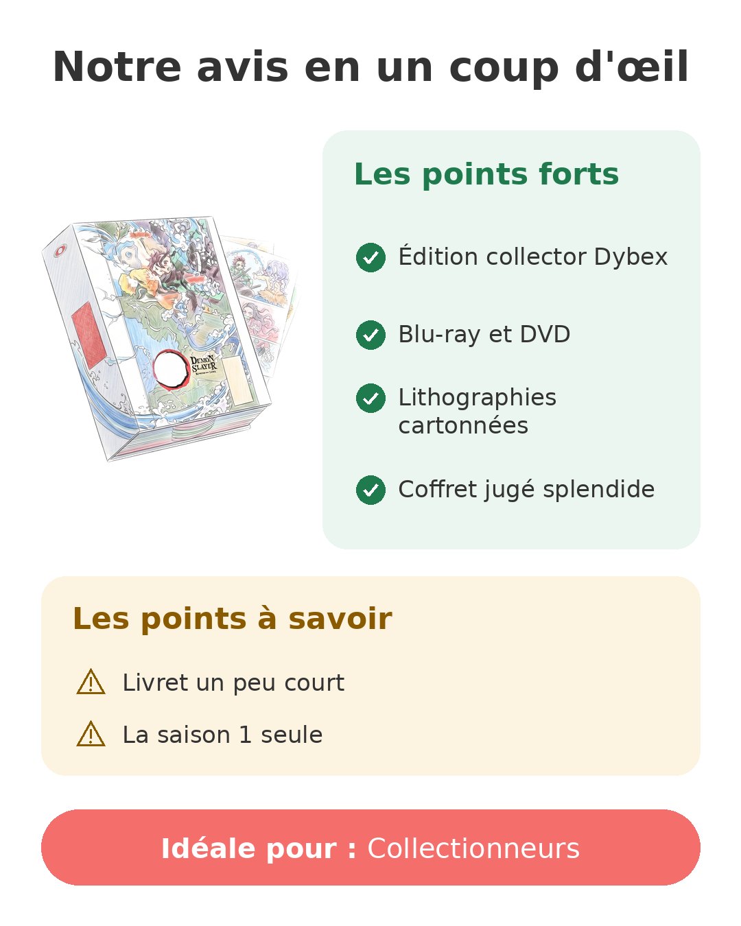 Notre avis en un coup d'œil sur Demon Slayer S1