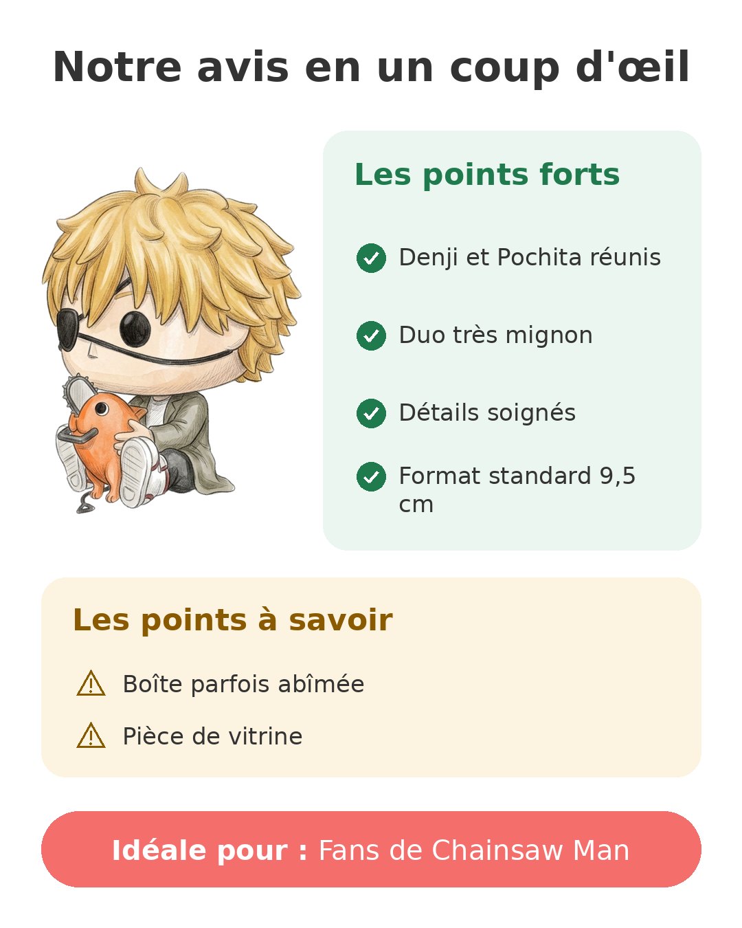 Notre avis en un coup d'œil sur Pop Denji et Pochita