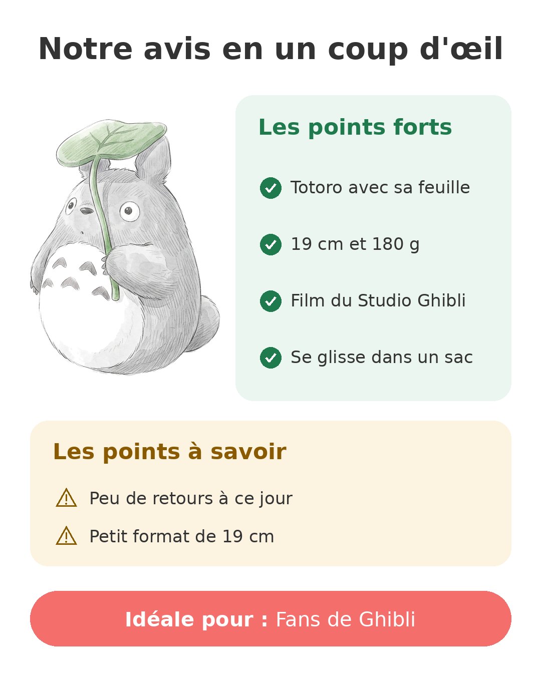 Notre avis en un coup d'œil sur Peluche Totoro 19 cm