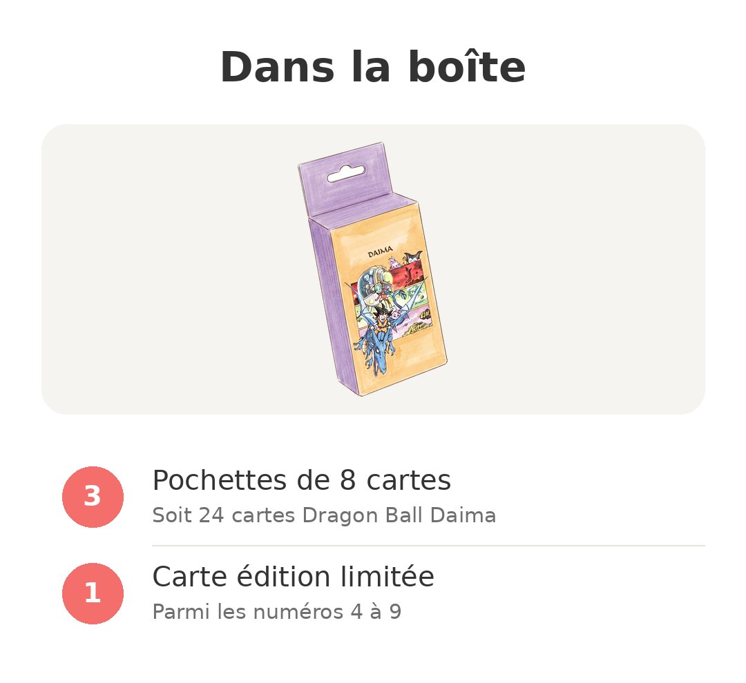 Contenu de la boîte : Cartes Daima