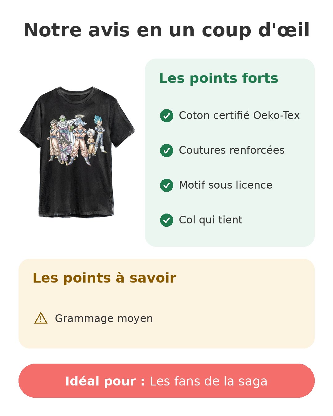 Notre avis en un coup d'œil sur T-shirt Goku ultra instinct