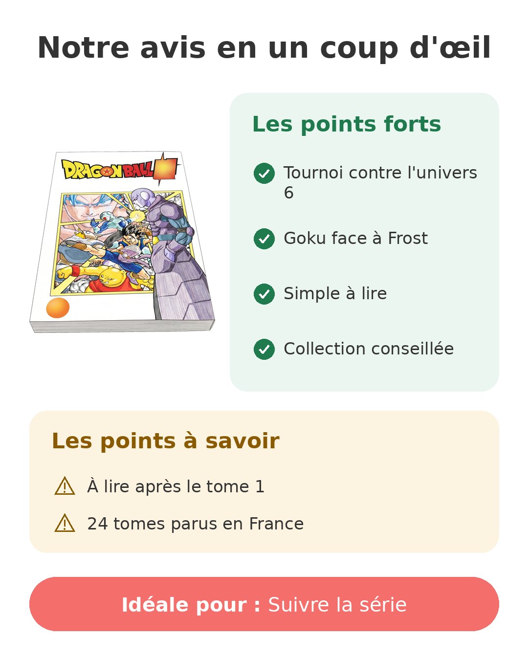 Notre avis en un coup d'œil sur Dragon Ball Super T2
