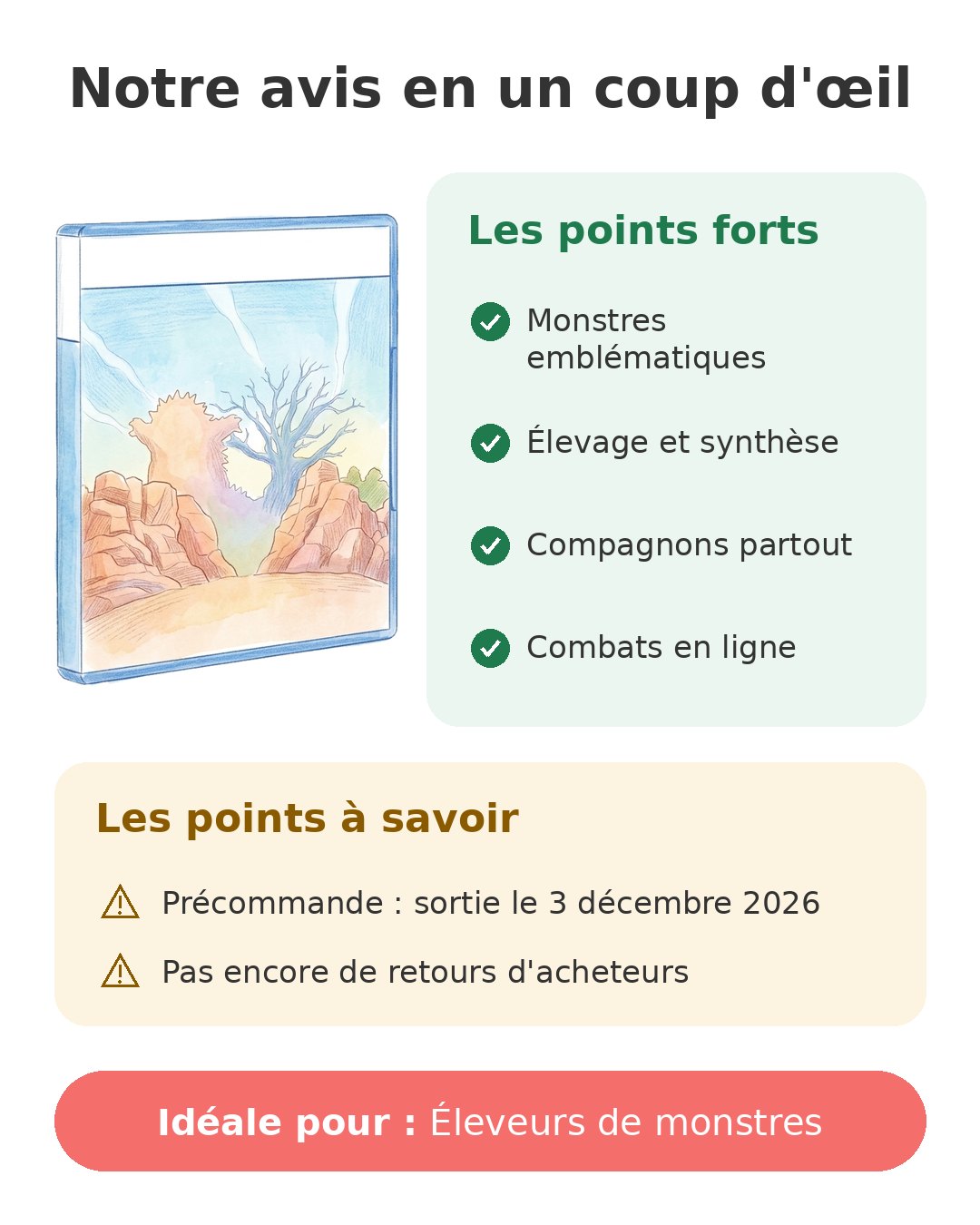 Notre avis en un coup d'œil sur Dragon Quest Monsters