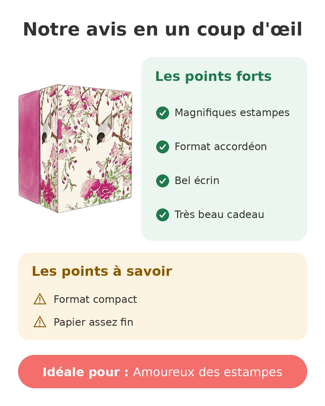 Coffret estampe japonaise oiseau des grands maîtres de l'ukiyo-e Notre avis en un coup d'œil sur Coffret Les oiseaux