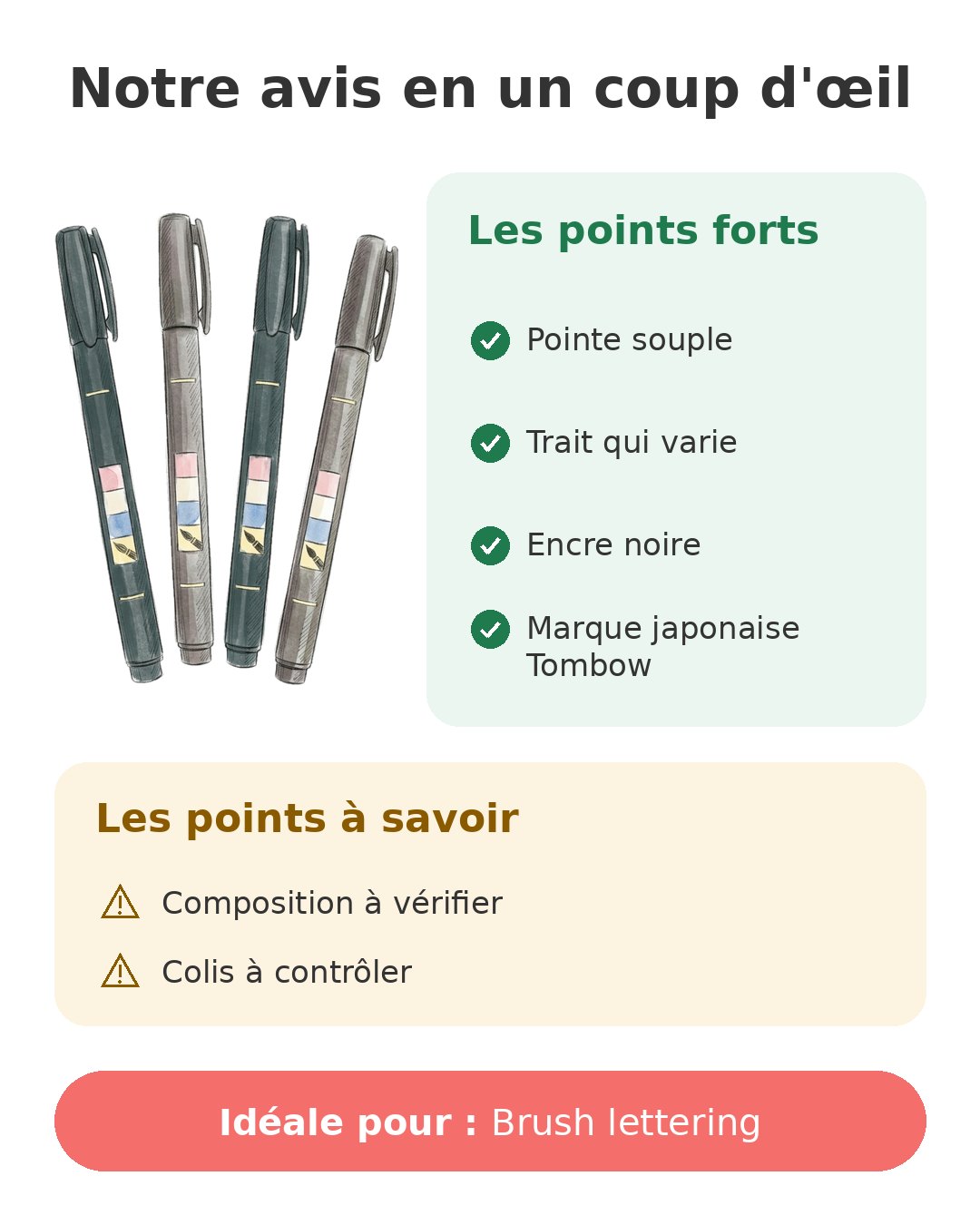 Notre avis en un coup d'œil sur Tombow Fudenosuke x4