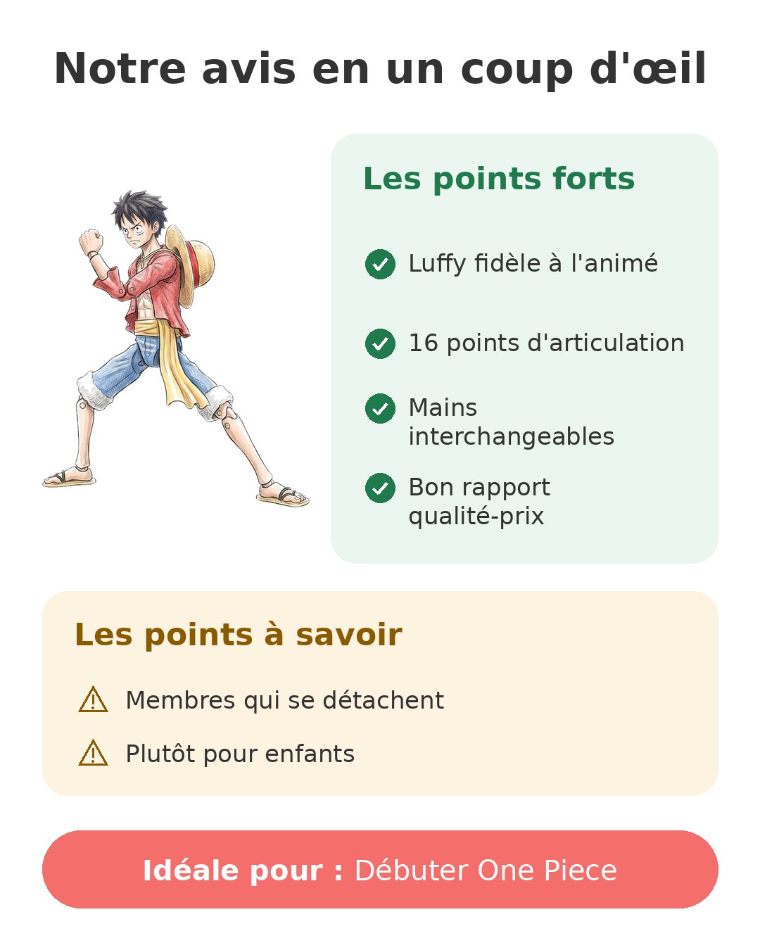 Notre avis en un coup d'œil sur Luffy Anime Heroes